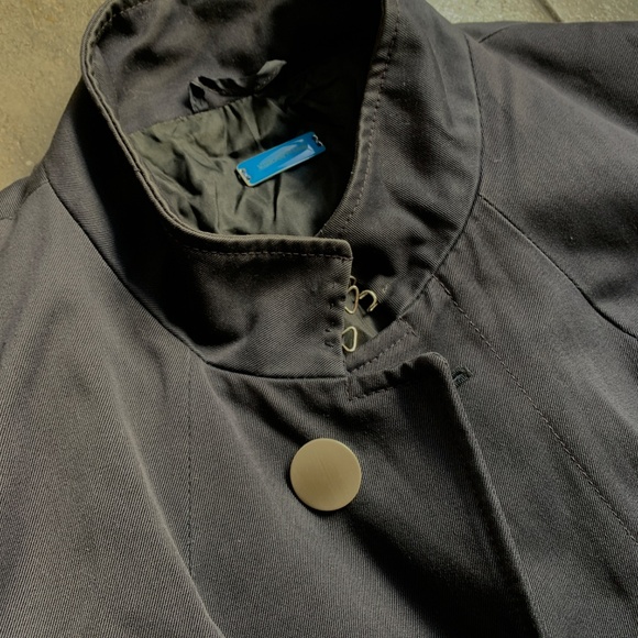 Vintage Dark Blue Made In Italy Long Jacket Coat Vgrantham - Picture 9 of 11